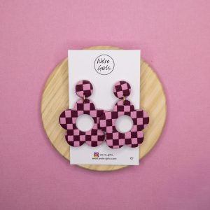 Bede Dangles Checkered Raspberry