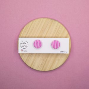 Micro Studs Pink Striped