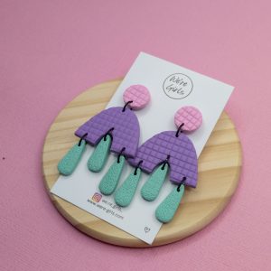 Michelle Dangles Purple, Pink & Teal